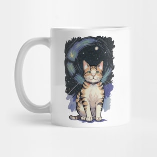 Cute Cat in Starry Night Mug